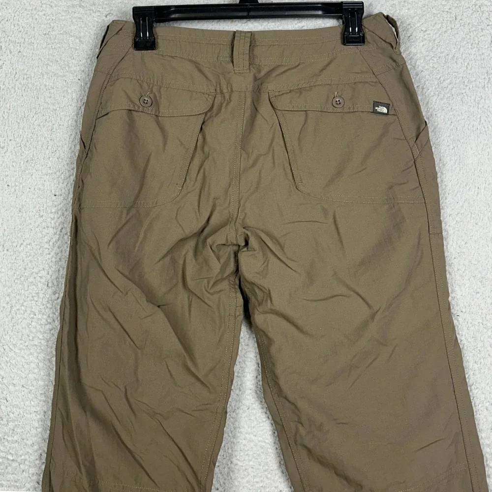 The North Face Pants Womens 8 Brown Hiking Outdoor Drawstring Straight Leg Logo